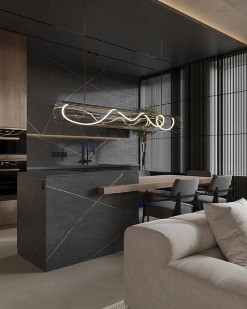 Дизайн проекта кухни - гостиной. 01