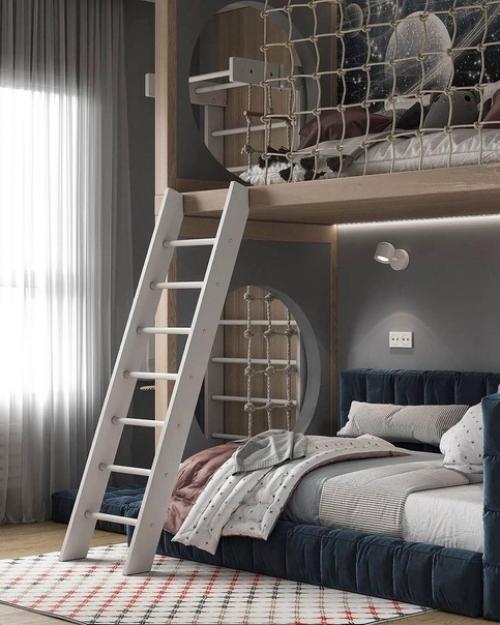 Космический интерьер детской комнаты для юного исследователя вселенной. 06