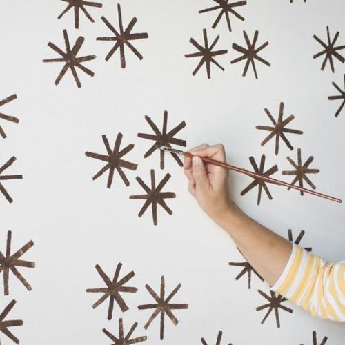 Роспись стен с помощью трафарета. 04 Роспись стен с помощью трафарета. 04