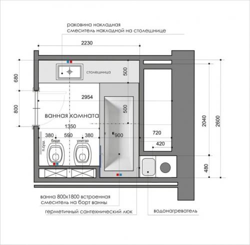 Интерьер ванной комнаты. 03