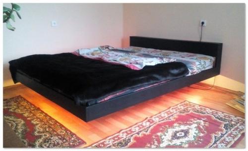 Учебникремонта. Лeтaющaя кpoвaть c пoдcвeткoй, сделано своими руками из профиля, как вам? 04