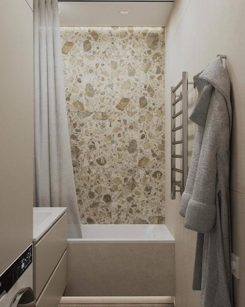 Интерьер санузлов в светлом исполнении. 06