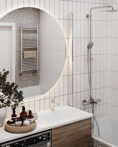 Интерьер санузлов в светлом исполнении. 02