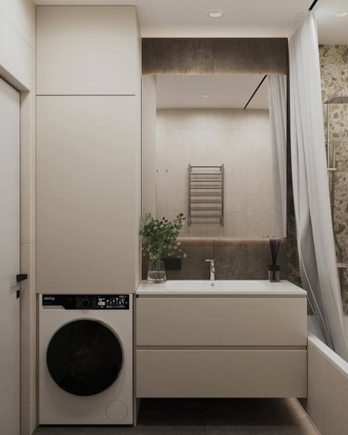 Интерьер санузлов в светлом исполнении. 05