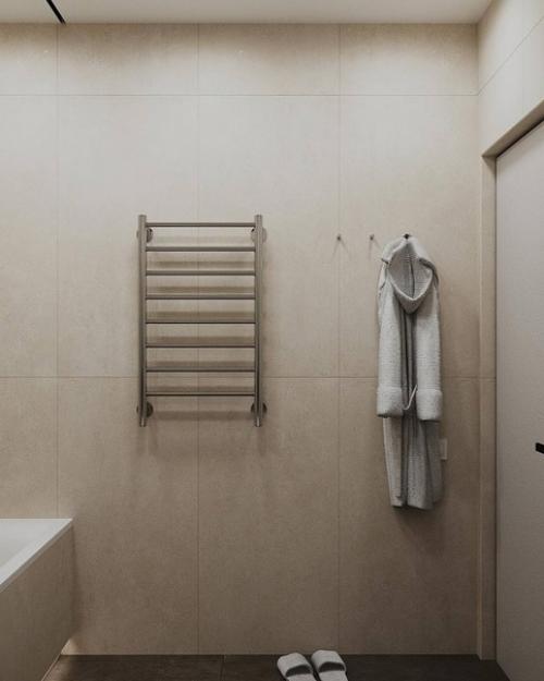 Интерьер санузлов в светлом исполнении. 08