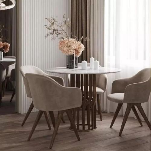 Интерьер кухни - гостиной в светлых тонах. 03