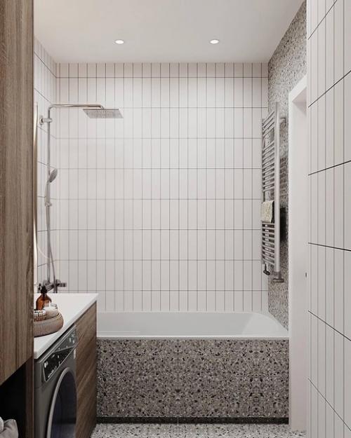 Интерьер санузлов в светлом исполнении. 03