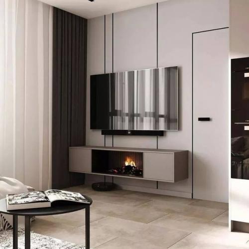 Лаконичный дизайн, четкие линии и большое внимание к фактуре - все это характерно дизайну этой кухни - гостиной. 04