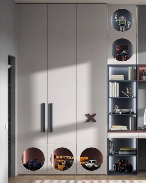 Космический интерьер детской комнаты для юного исследователя вселенной. 01