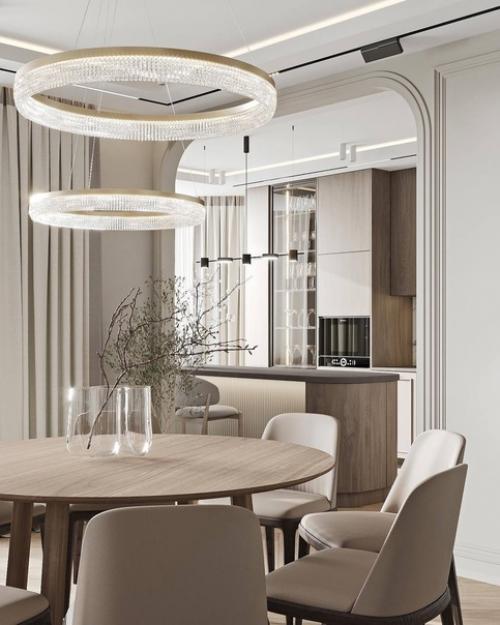 Интерьер кухни - гостиной в светлых тонах имеет ряд преимуществ: 04