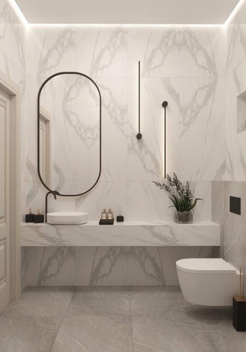 Какой вариант интерьера санузла вам нравится больше? 01