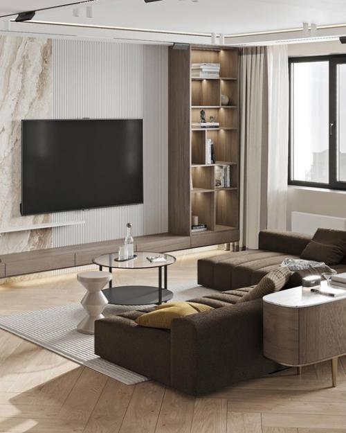 Интерьер кухни - гостиной в светлых тонах имеет ряд преимуществ: 03