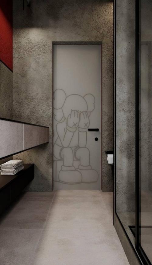 Насыщенный, тёмный и стильный интерьер квартиры в стиле лофт. 08