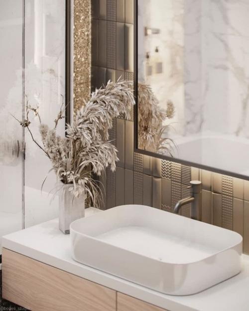 Контрастный интерьер санузла площадью 4 кв. 05