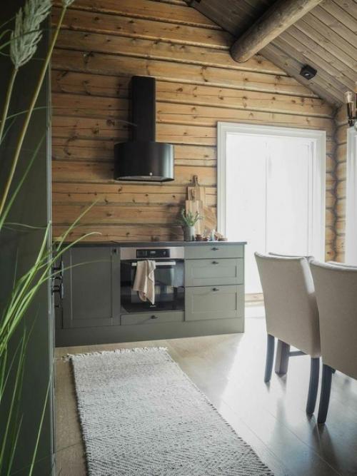 Уютный дизайн кухни - гостиной в загородном доме. 02