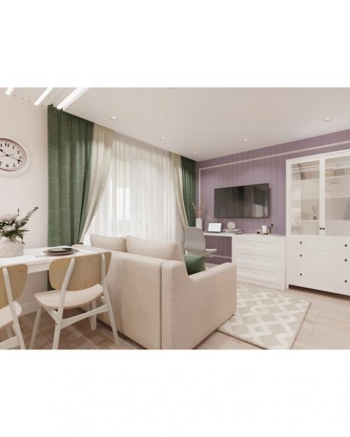 1-Комнатная квартира в светлых тонах. 02