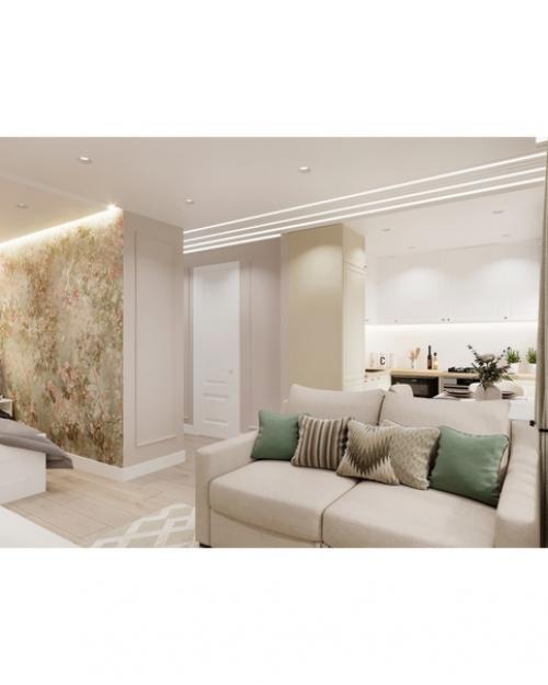 1-Комнатная квартира в светлых тонах. 03