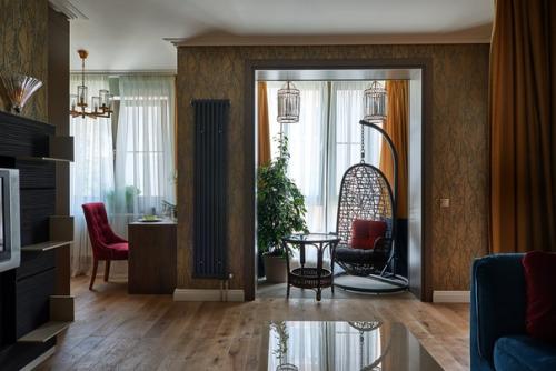 Элегантное преображение кухни - гостиной в новой квартире замечательной актрисы Марии Шукшиной. 01