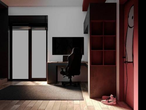 Насыщенный, тёмный и стильный интерьер квартиры в стиле лофт. 04