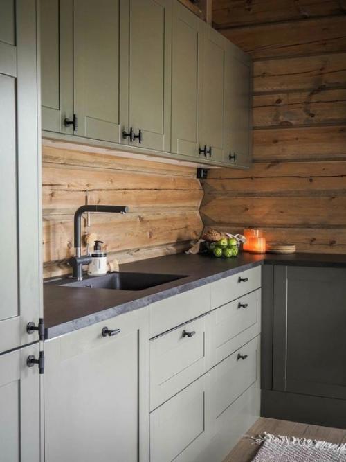 Уютный дизайн кухни - гостиной в загородном доме. 03