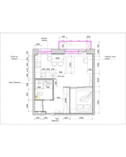 1-Комнатная квартира в светлых тонах. 09