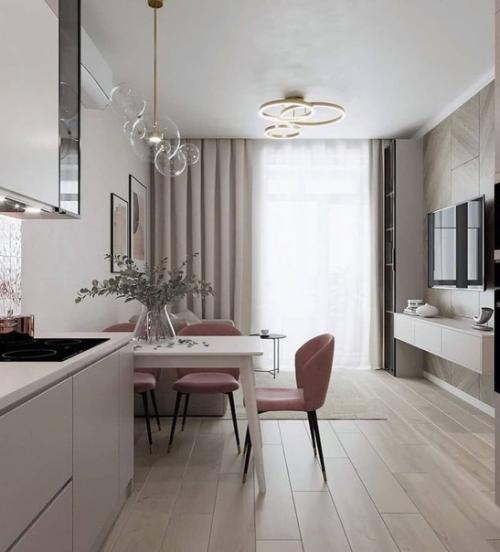 Какой нежный и современный дизайн - проект квартиры. 03