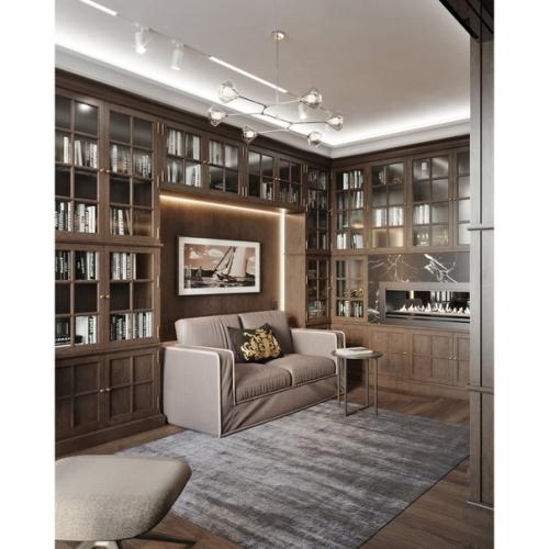 Современный кабинет это не просто место для работы, а комната в которой предусмотрен и уголок для отдыха, и место для приёма гостей. 04