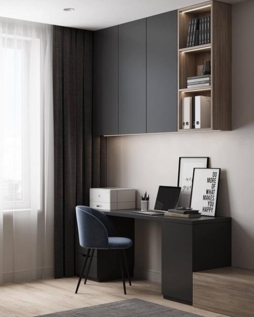 Интерьер современной и функциональной комнаты в светлых тонах. 03