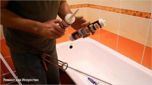 Установка бордюра для ванны. 02 Установка бордюра для ванны. 02