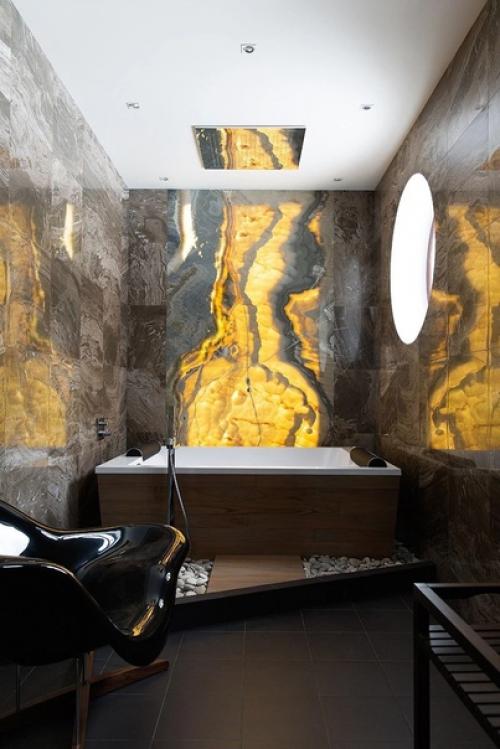 Ванная комната в сочетании камня и дерева. 03