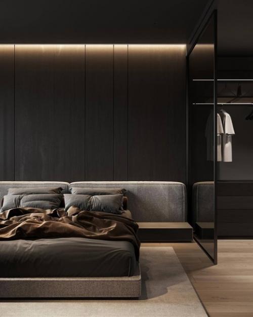 Уютный интерьер спальни. 01