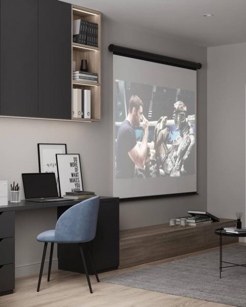 Интерьер современной и функциональной комнаты в светлых тонах. 05