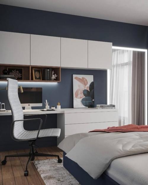 Уютный и красочный интерьер небольшой комнаты. 04