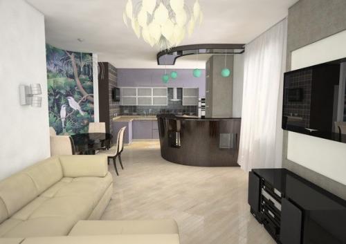 Гостиная - кухня - столовая, г. Самара. 03