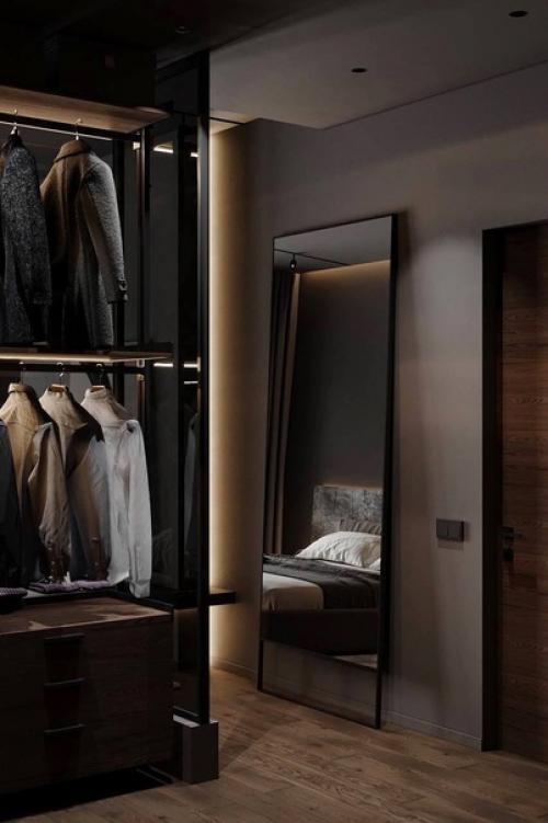 Интерьер квартиры в тёмных тонах в клубном доме в Санкт-петербурге. 07