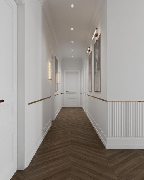 Как вам такой стильный светлый интерьер прихожей? 01