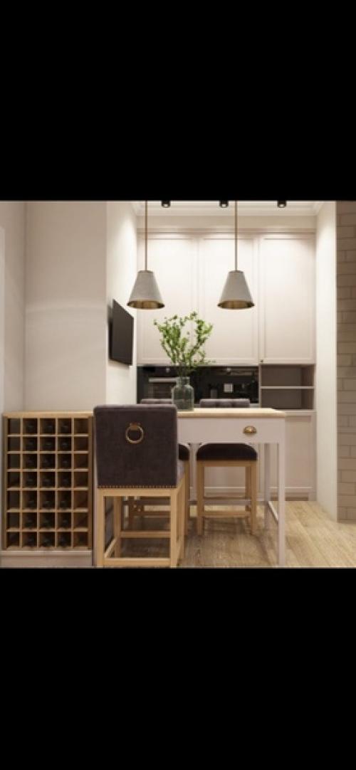 Дизайн - проект нашей кухни 12 м. единственное, стулья будут обычные, нарисованы полу - барные. 02