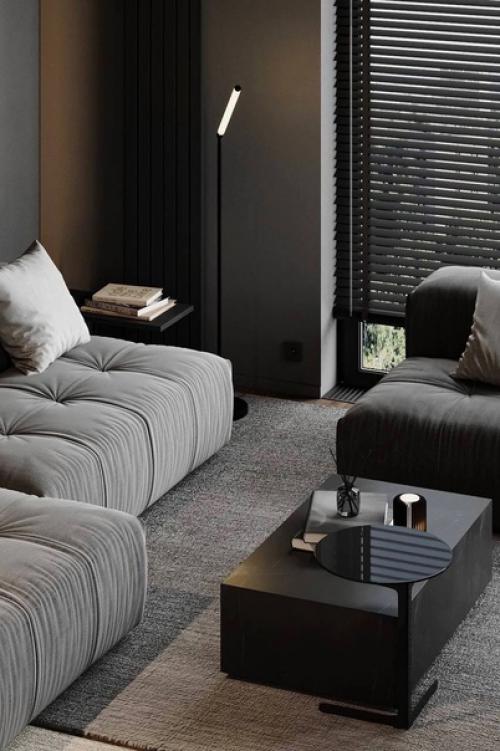 Интерьер квартиры в тёмных тонах в клубном доме в Санкт-петербурге. 08