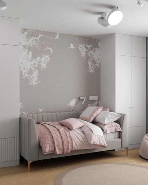 Уютная, светлая комната для девочки от Olga Lupandina. 01