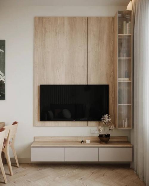 Интерьер кухни - гостиной в приятных тонах. 04