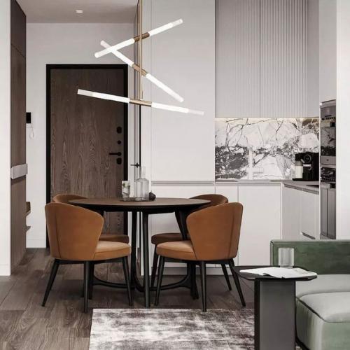 Эффектная кухня - гостиная, площадью - 16 кв. 01