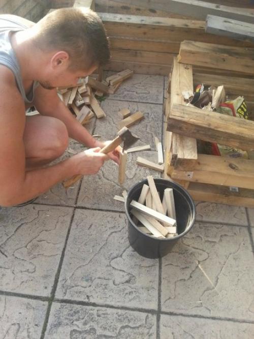 Вашему вниманию наше воплощение идеи отделки стены деревянной мозаикой. 02