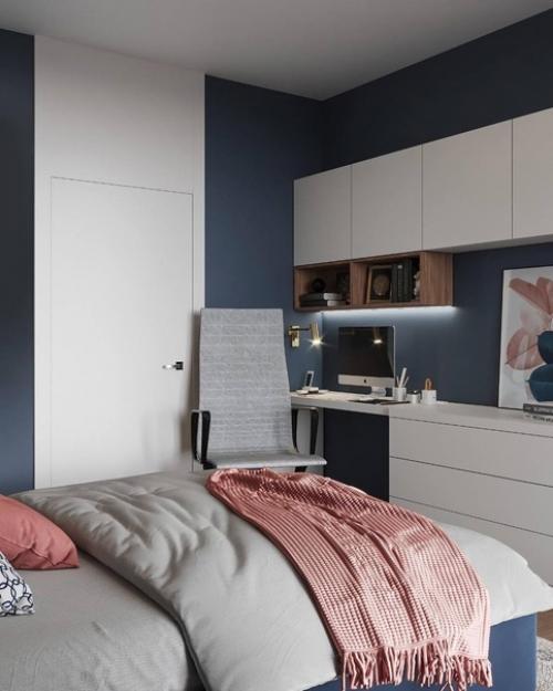 Уютный и красочный интерьер небольшой комнаты. 02