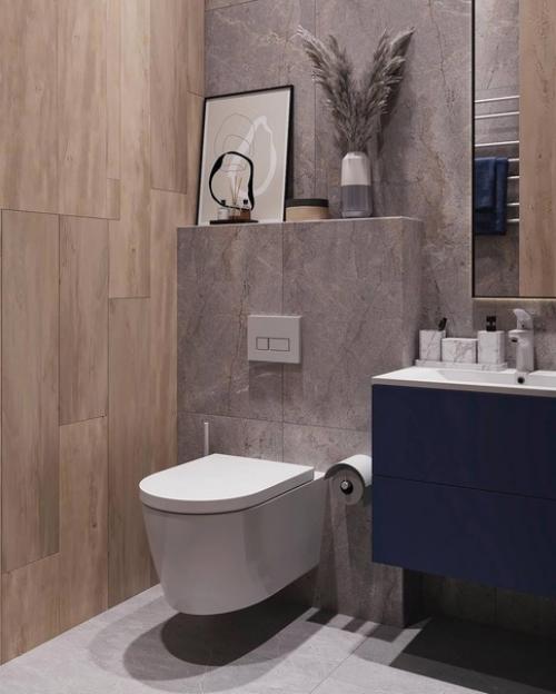 Гостевой санузел + постирочная в современном стиле и в светлых тонах. 02