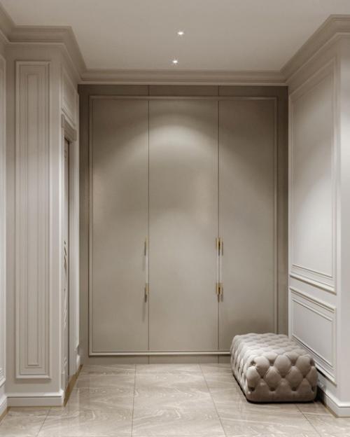 Стильный дизайн - проект прихожей в современном классическом стиле. 03