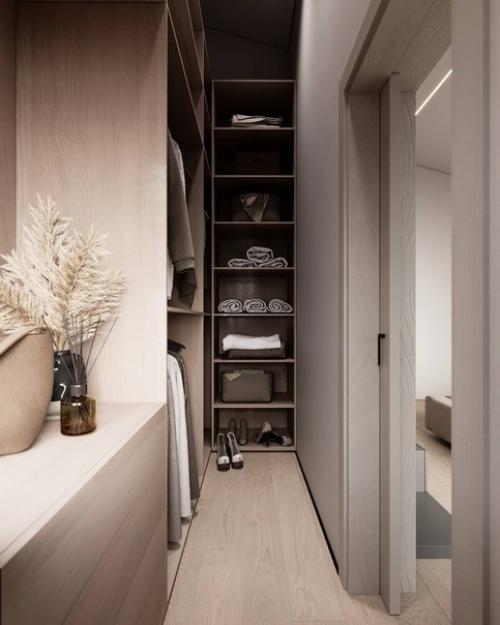 Интерьер спальни в современном стиле в приятных спокойных тонах. 08