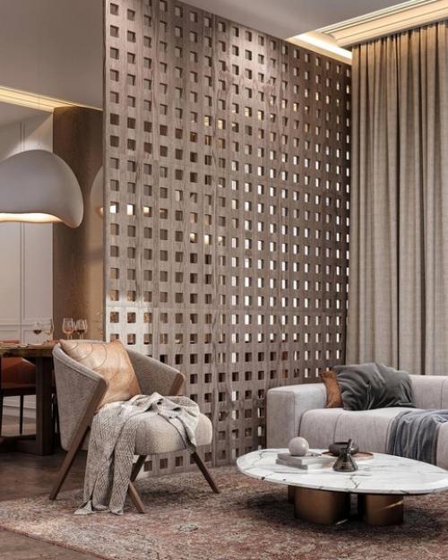 Шикарная кухня - гостиная в светлых тонах. 05