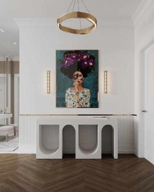 Как вам такой стильный светлый интерьер прихожей? 04