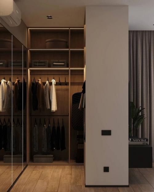 Уютный интерьер спальни 18 кв. 05