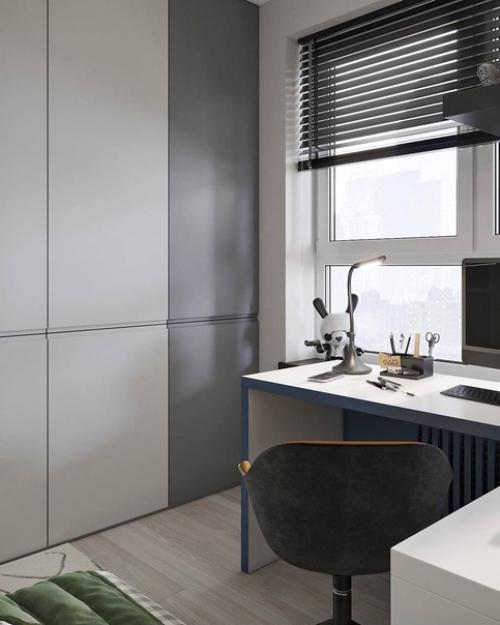 Стильная комната для подростка с отличным сочетанием цветов и декора. 08